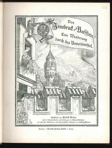 Von Innsbruck nach Kufstein. eine Wanderung durch das Unterinnthal. GREINZ, Rudo