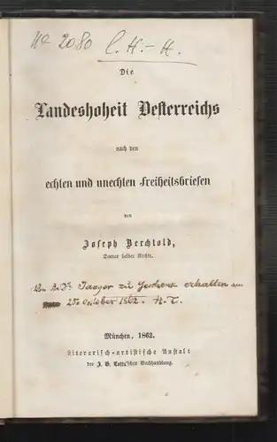 Die Landeshoheit Österreichs nach den echten und unechten Freiheitsbriefen. BERC