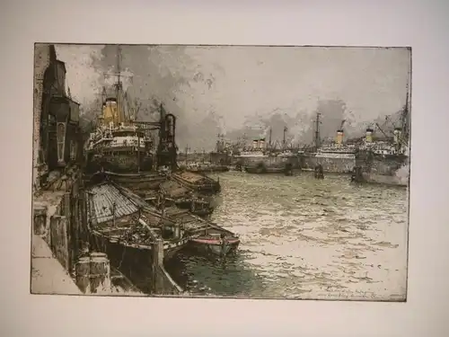 Aus den Hafenanlagen der Hamburg-Amerika Linie. KASIMIR, Luigi. Graphiker (1881-