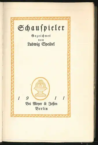 Schauspieler. Gezeichnet von Ludwig Speidel. SPEIDEL, Ludwig.