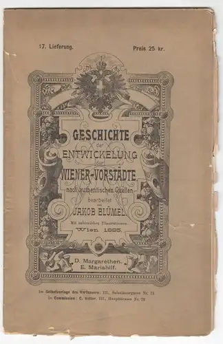 Geschichte der Entwicklung der Wiener Vorstädte. BLÜMEL, Jakob.