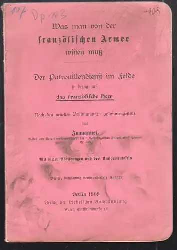 Was man von der französischen Armee wissen muß. Der Patrouillendienst im Felde i