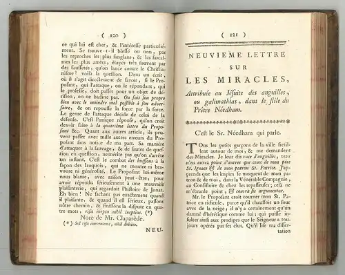 Collection des lettres sur les miracles, écrites à Genève et à Neufchatel par Mr