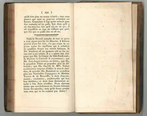 Collection des lettres sur les miracles, écrites à Genève et à Neufchatel par Mr