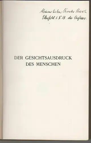 Der Gesichtsausdruck des Menschen. KRUKENBERG, H.