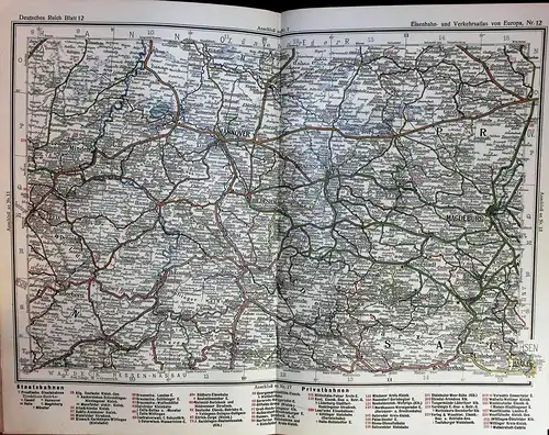 Eisenbahn und Verkehrsatlas von Europa. KOCH, W(ilhelm) - OPITZ, C.