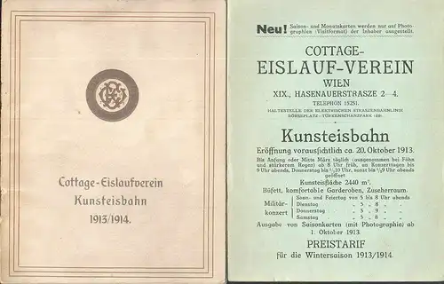 Cottage-Eislaufverein. Kunsteisbahn. Wintersaison 1913/14.