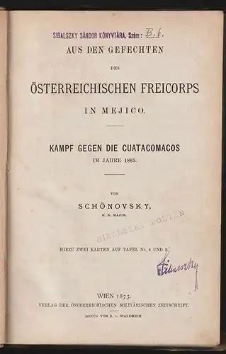 Aus den Gefechten des österreichischen Freicorps in Mejico. Kampf gegen die Cuat