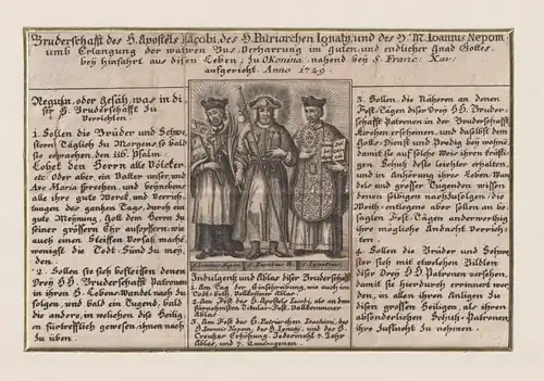 Bruderschafft des H. Apostels Iacobi, des Patriarchen Ignaty, und des H. M. Ioan