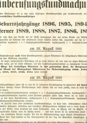 Musterung. Kundmachung. Und: Einberufungskundmachung.