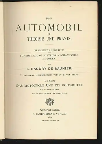 Das Automobil in Theorie und Praxis. Elementarbegriffe der Fortbewegung mittelst