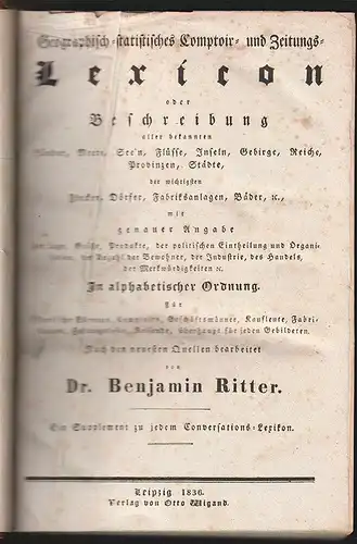 Geographisch-statistisches Comptoir- und Zeitungs-Lexicon oder Beschreibung alle