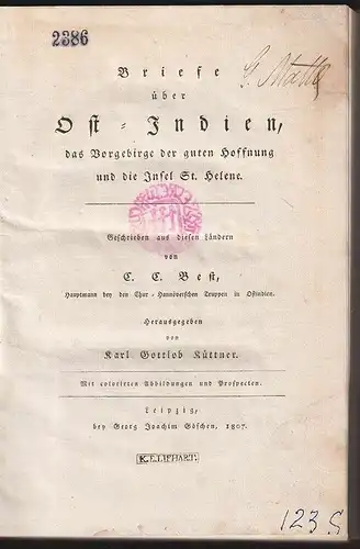 Briefe über Ost-Indien, das Vorgebirge der guten Hoffnung und die Insel St. Hele