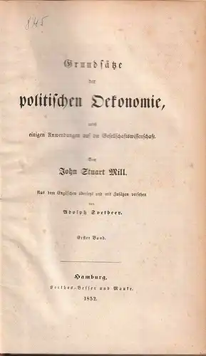 Grundsätze der politischen Oekonomie, nebst einigen Anwendungen auf die Gesellsc