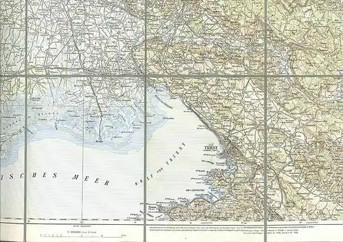 Karte des nordöstlichsten Teils Italiens und des westlichen Slowenien.