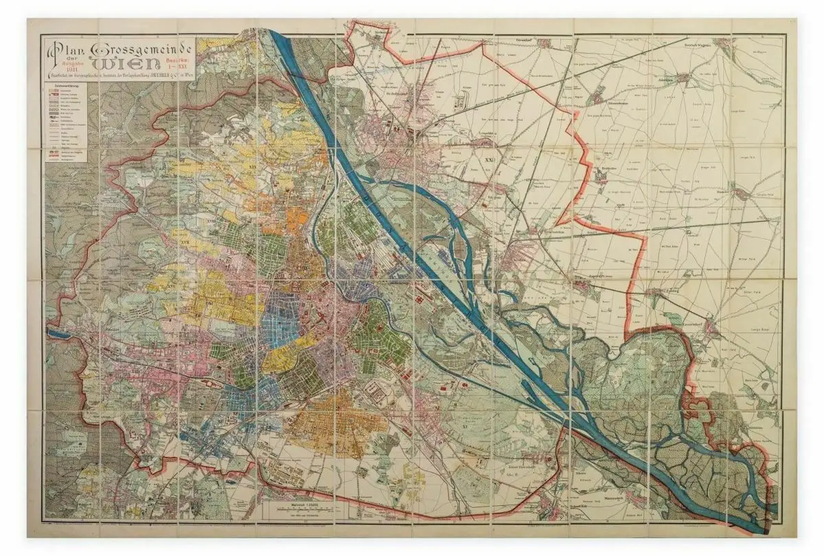 Plan der Großgemeinde Wien. 1: 25.000. Bezirke I-XXI. 0