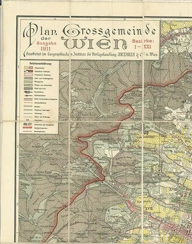 Plan der Großgemeinde Wien. 1: 25.000. Bezirke I-XXI. 1
