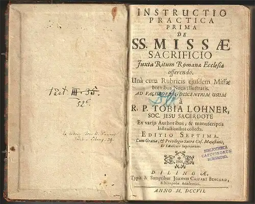 Instructio practica prima de SS. Missae sacrificio iuxta Ritum Romana  Ecclesia 