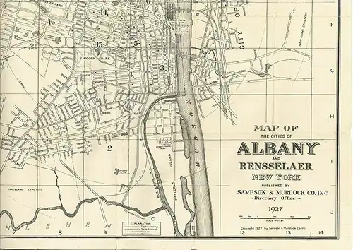Map of the Cities of Albany and Rensselaer New York. CONDON, H. M.