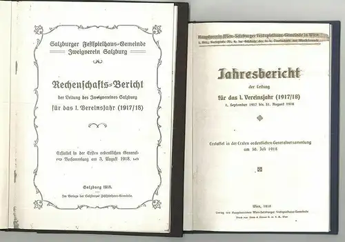 Hauptverein Wien-Salzburger Festspielhaus-Gemeinde in Wien. Jahresbericht der Le