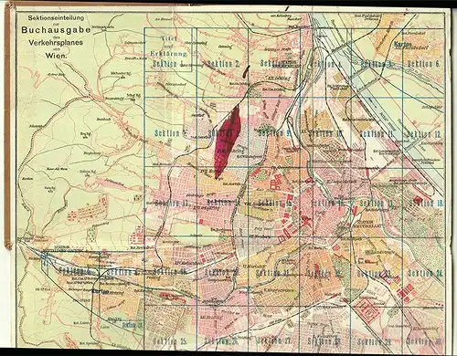 G. Freytags`s Verkehrsplan der k. k. Reichshaupt- und Residenzstadt Wien 1909.