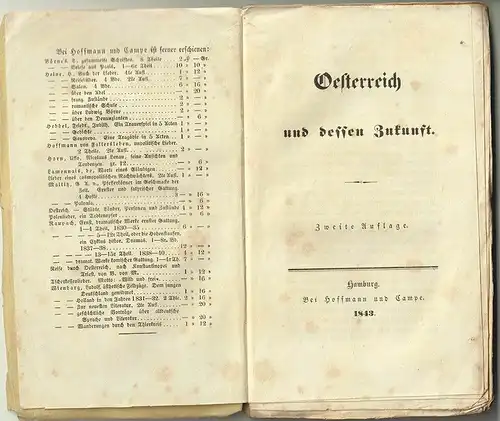 Oesterreich und dessen Zukunft. [ANDRIAN-WERBURG, Victor Franz von].