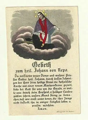 Gebeth zum heil. Johann von Nepo.