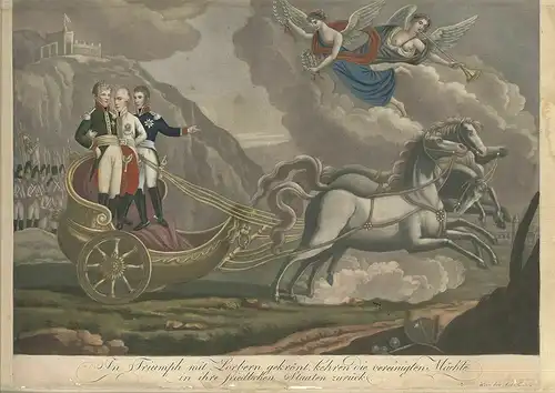 In Triumph mit Lorbern gekrönt, kehren die vereinigten Mächte in ihre friedliche