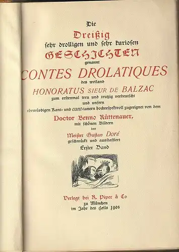 Die Dreißig sehr drolligen und sehr kuriosen Geschichten genannt Contes Drolatiq