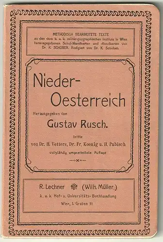 Landeskunde von Niederösterreich. RUSCH, Gustav (Hrsg.).