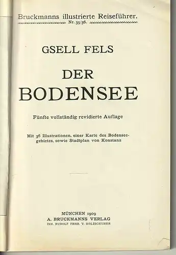 Der Bodensee. GSELL-FELS, [Theodor].