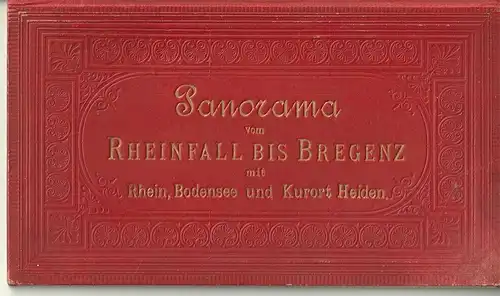 Panorama vom Rheinfall bis Bregenz mit Rhein, Bodensee und Kurort Heiden. SCHLUM
