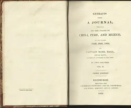 Extracts from a Journal written on the Coasts of Chili, Peru, and Mexico, in the