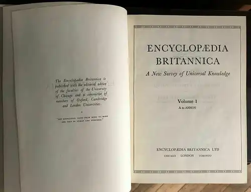 Encyclopaedia Britannica. A New Survey of Universal Knowledge.