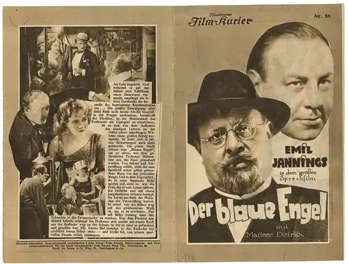 Emil Jannings in dem großen Sprechfilm Der blaue Engel mit Marlene Dietrich.