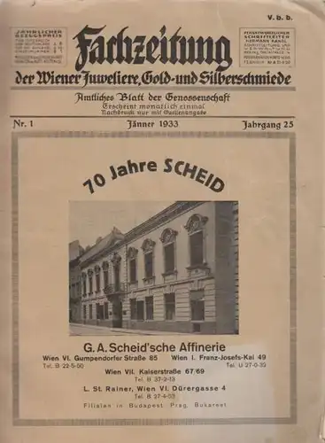 Fachzeitung der Wiener Juweliere, Gold- und... 1933