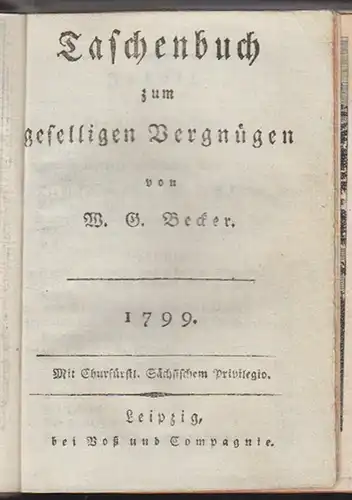 Taschenbuch zum geselligen Vergnügen. BECKER, W. G. (Hrsg.).