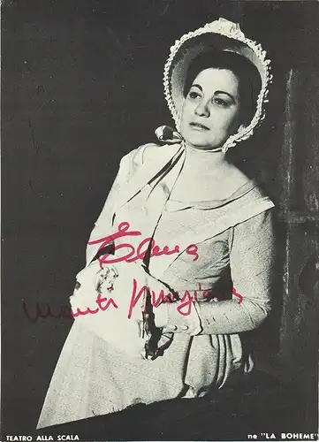 Teatro alla Scala ne "La Boheme". MAUTI-NUNZIATA, Elena, Sängerin (1946)