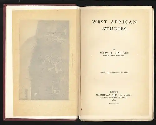 West African Studies. KINGSLEY, Mary H[enrietta].