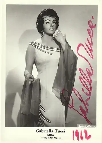 Gabriella Tucci. Aida. Metropolitan Opera. TUCCI, Gabriella, Sängerin (1929-2020