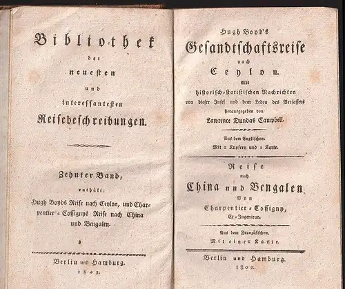 Hugh Boyd`s Gesandtschaftsreise nach Ceylon. Mit historisch-statistischen Nachri
