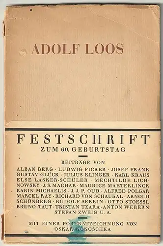 Adolf Loos. Zum 60. Geburtstag am 10. Dezember 1930.