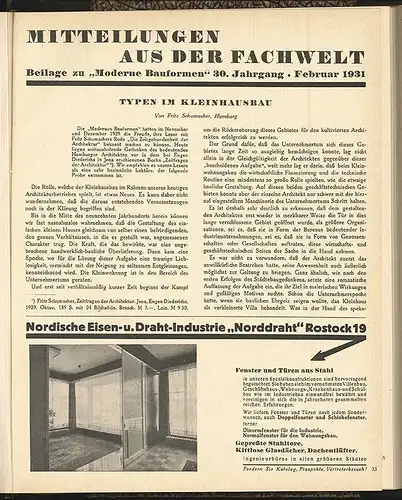 Mitteilungen aus der Fachwelt. Beilage zu "Moderne" Bauformen.