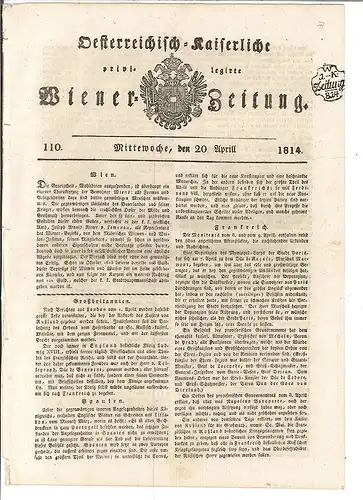 Oesterreichische-Kaiserliche privilegierte Wiener-Zeitung.