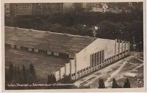 Wien, Prater mit Sängerhalle - (Fliegeraufnahme).