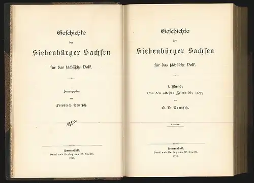 Geschichte der Siebenbürger Sachsen für das sächsische Volk. TEUTSCH, G[ 0212-23