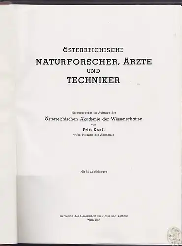 KNOLL, Österreichische Naturforscher, Ärzte und... 1957