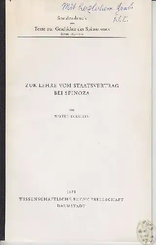 ECKSTEIN, Zur Lehre vom Staatsvertrag bei... 1971