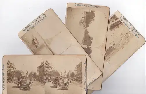 Konvolut von 4 Stk. Stereophotographien.
