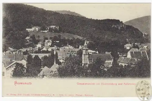 Herrenalb. Gesammtansicht mit Hummelsburg und Falkenstein.